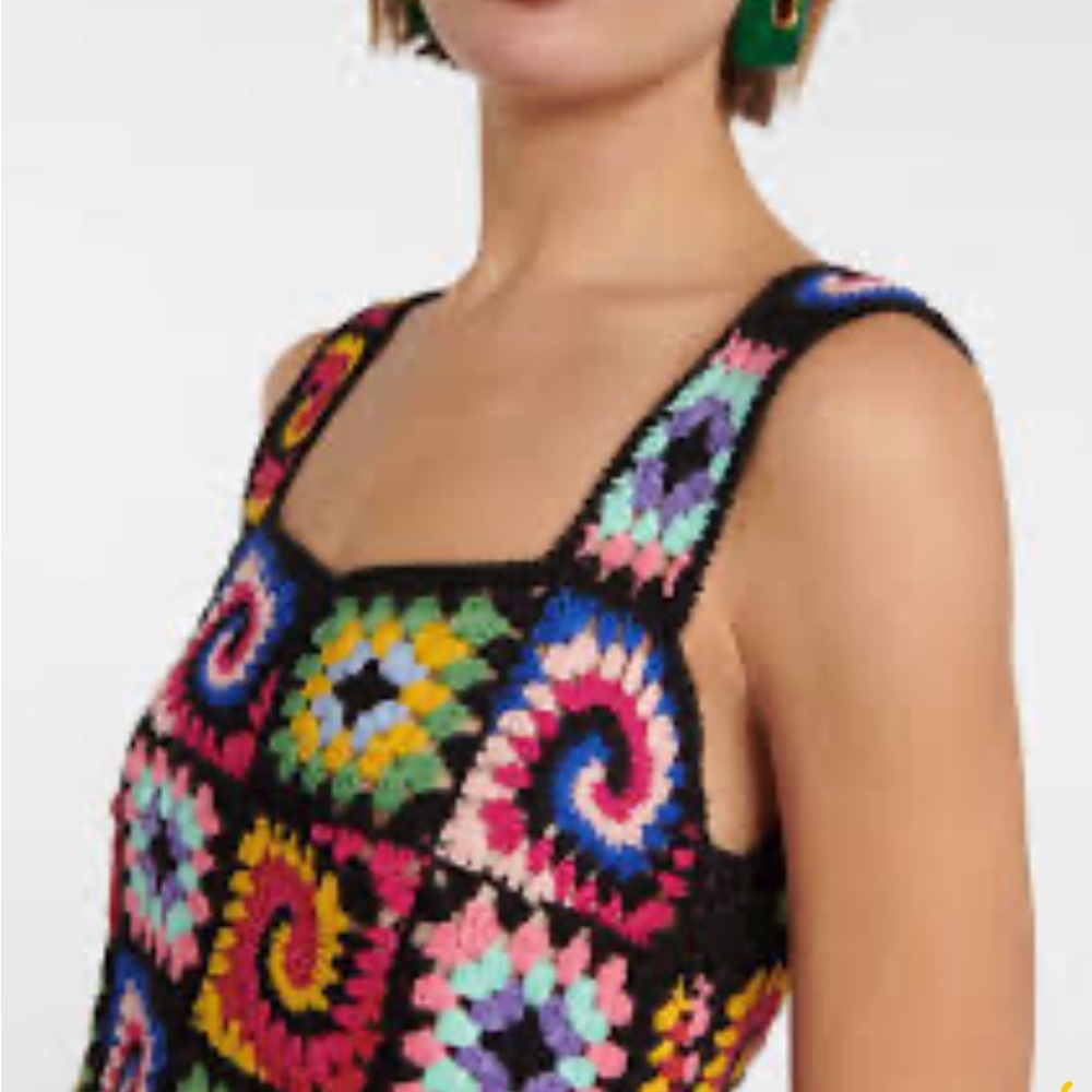 STAUD Psychedelic Multicolor Crochet Top